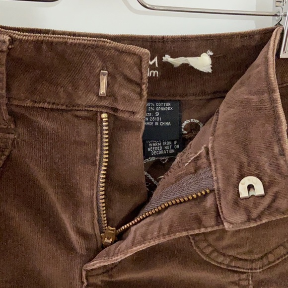 brown sequin pleated corduroy skirt - Picture 4 of 7